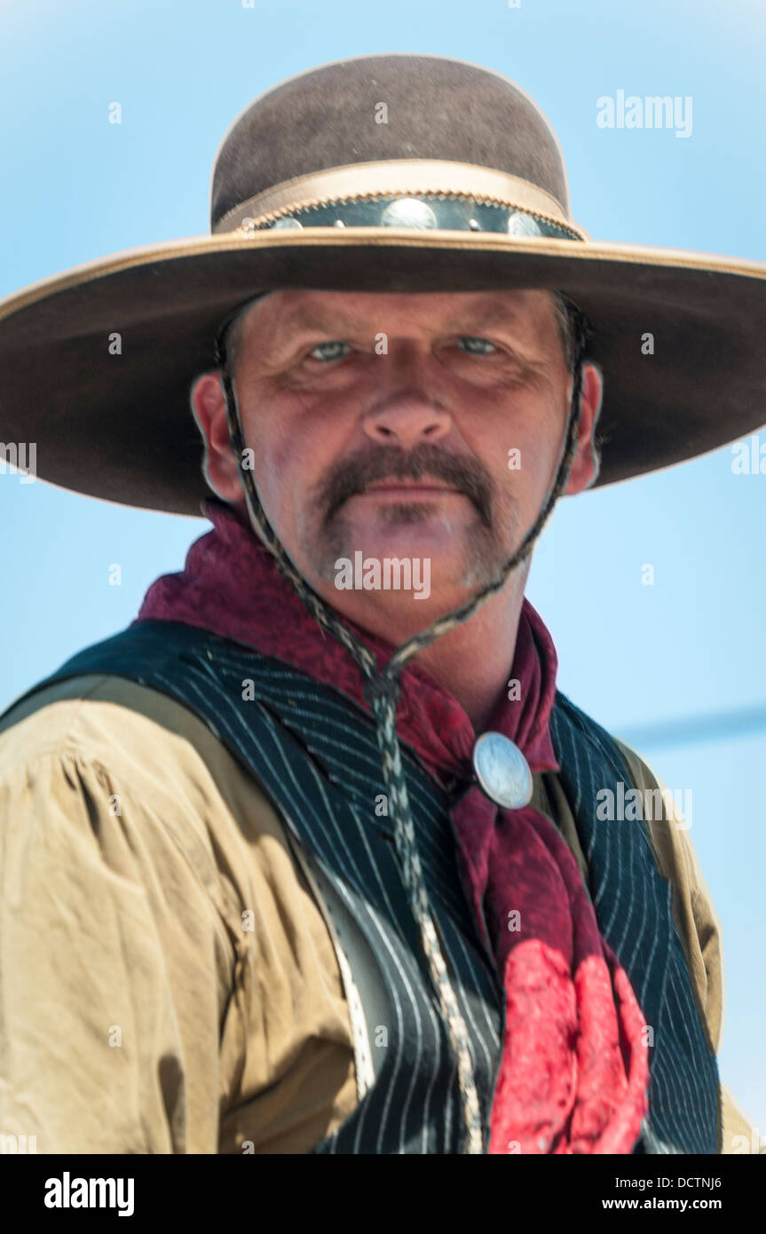Portrait of a cowboy at the Western Days Parade, Lakeside, California, USA Stock Photo