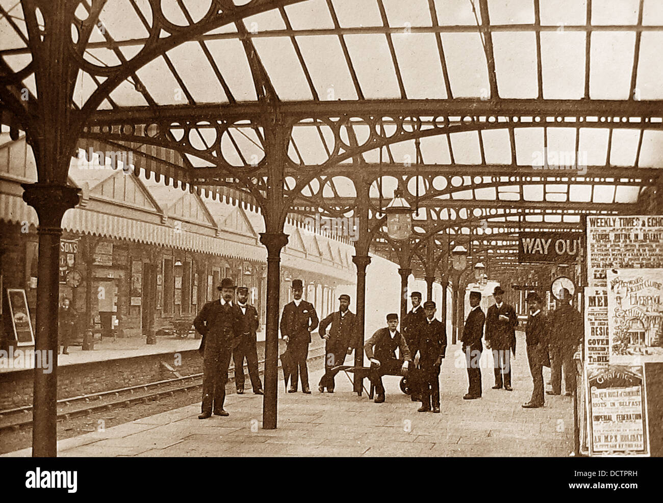Burnley Bank Top Railway Station early 1900s Stock Photo