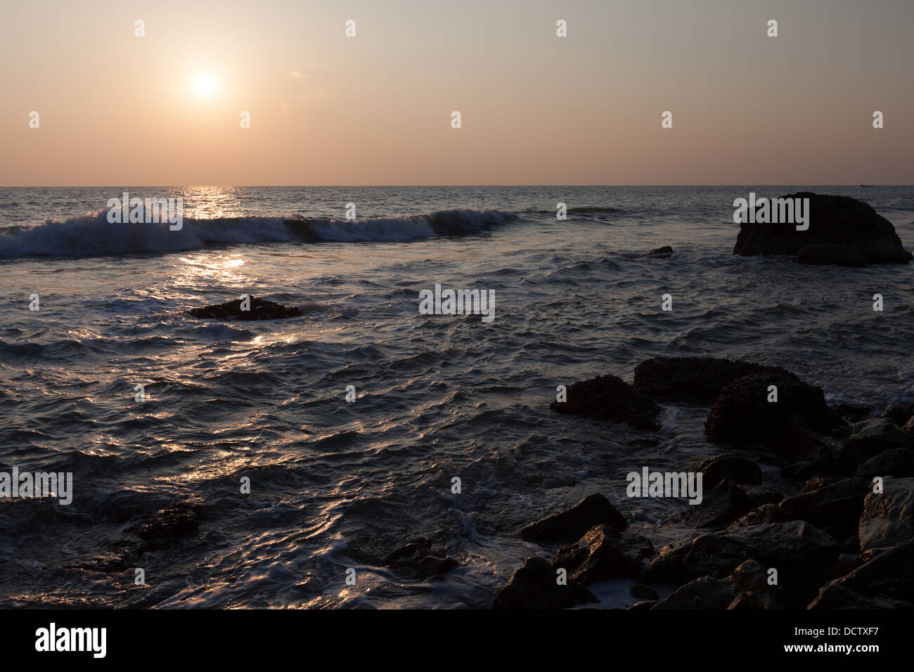 Indian Ocean at sunset. Varkala. Kerala. India Stock Photo Alamy