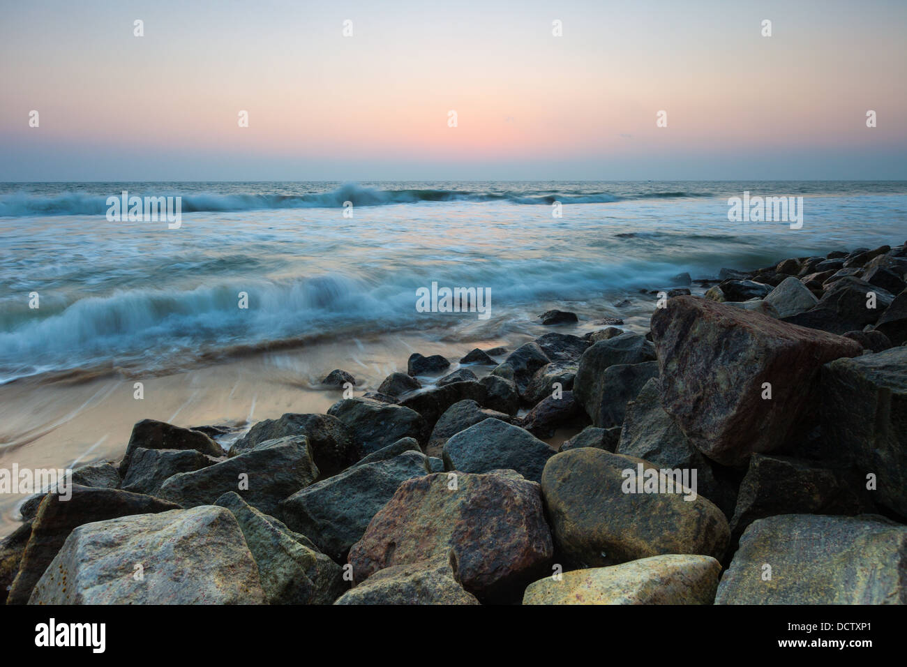 Indian Ocean at sunset. Varkala. Kerala. India Stock Photo Alamy