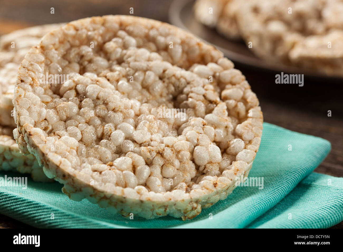 Healthy Organic Rice Cakes in a Stack Stock Photo