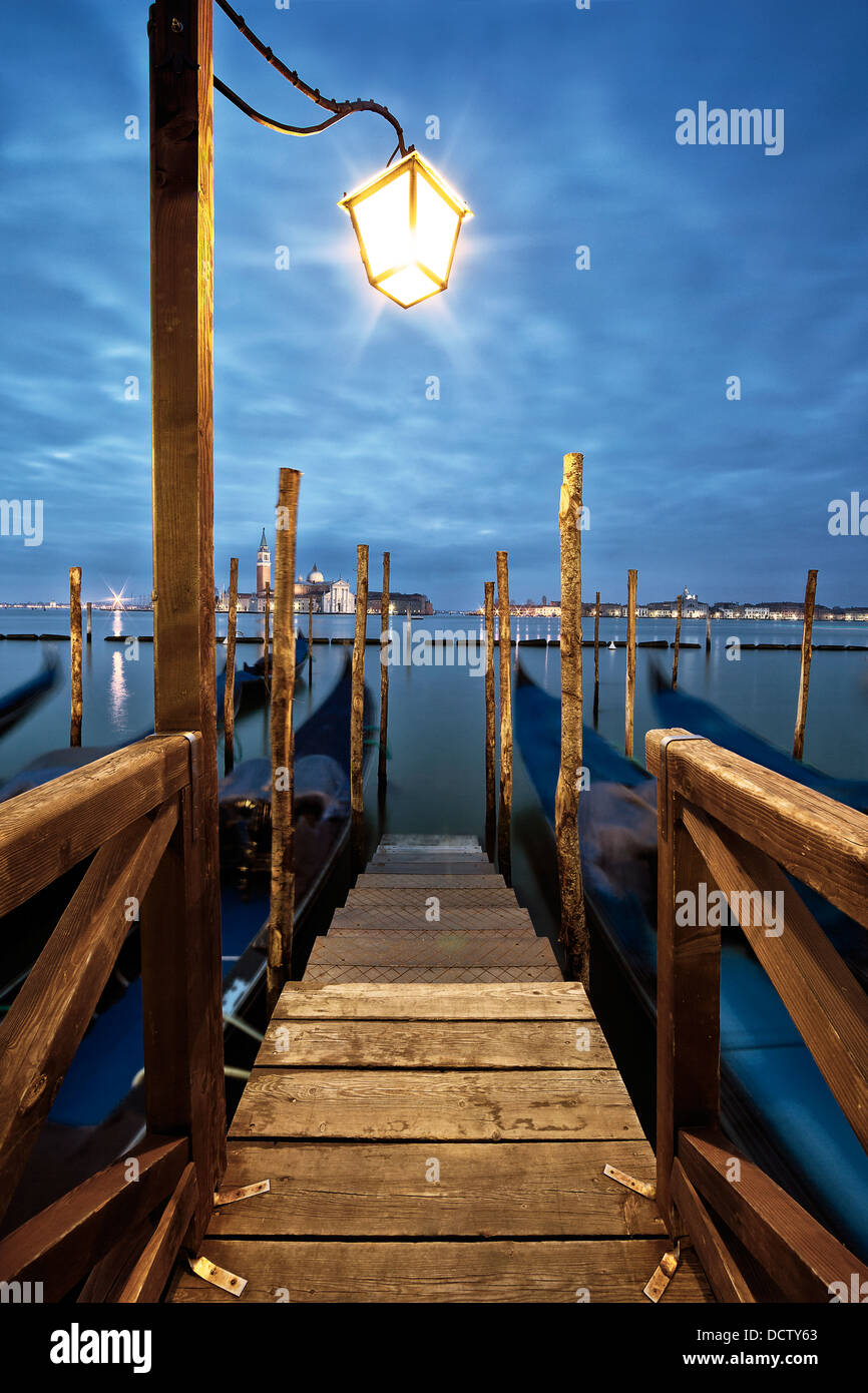 Gondolas in lagoon of Venice Stock Photo - Alamy