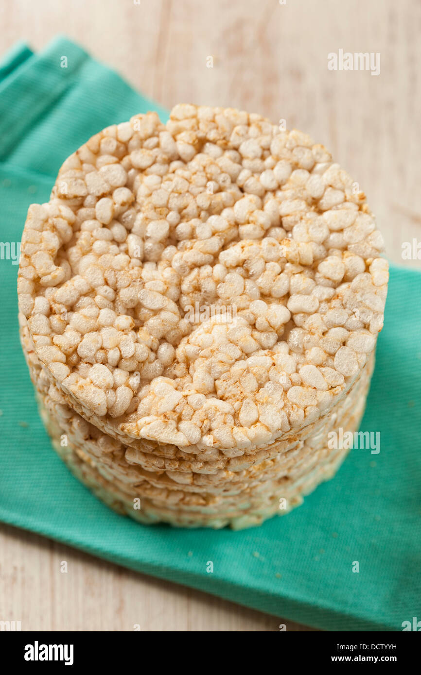 Healthy Organic Rice Cakes in a Stack Stock Photo Alamy