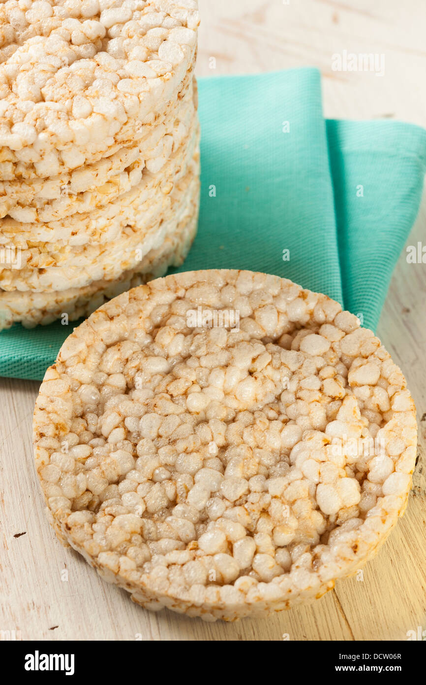 Healthy Organic Rice Cakes in a Stack Stock Photo Alamy