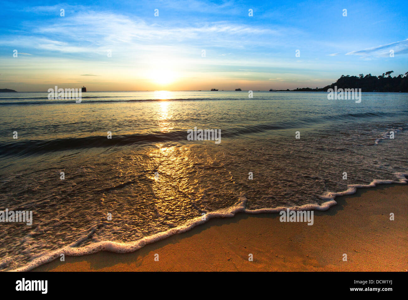 Beautiful sunset on the sea Stock Photo - Alamy