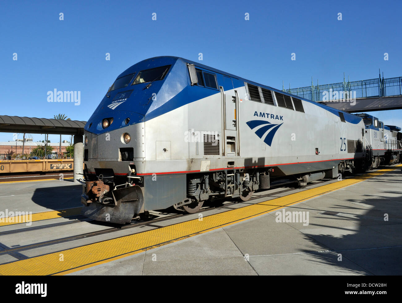 Amtrak train Emeryville Amtrak train station, California, USA Stock