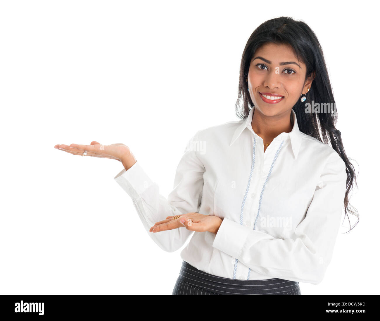 Portrait of beautiful African American business woman smiling hand ...