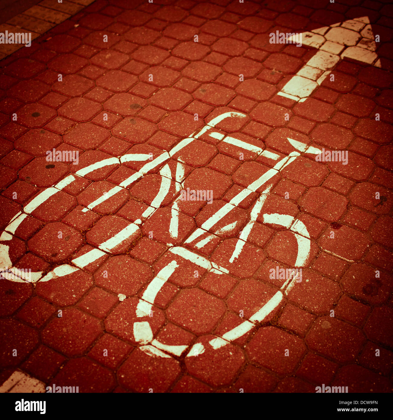 urban traffic concept - bike/cycling lane in a city Stock Photo - Alamy