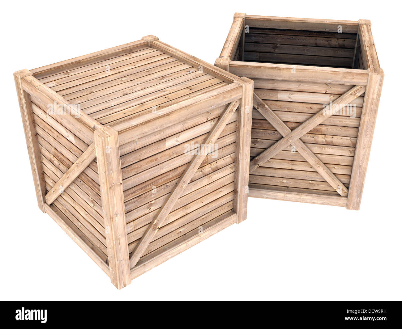 wooden container Stock Photo