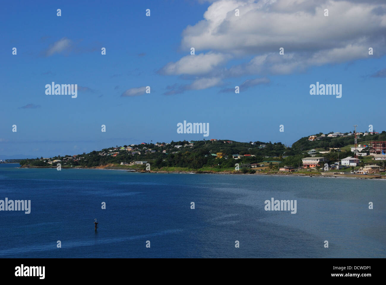 View along the coastline, Scarborough, Tobago, Trinidad and Tobago, Caribbean. Stock Photo