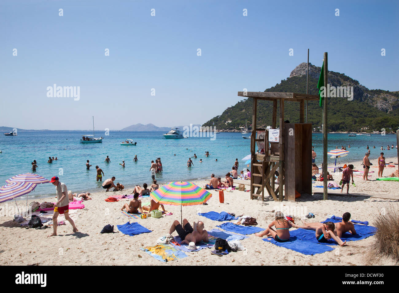 The Beach at Cap de Formentor on the Balaeric Island of Majorca Stock Photo