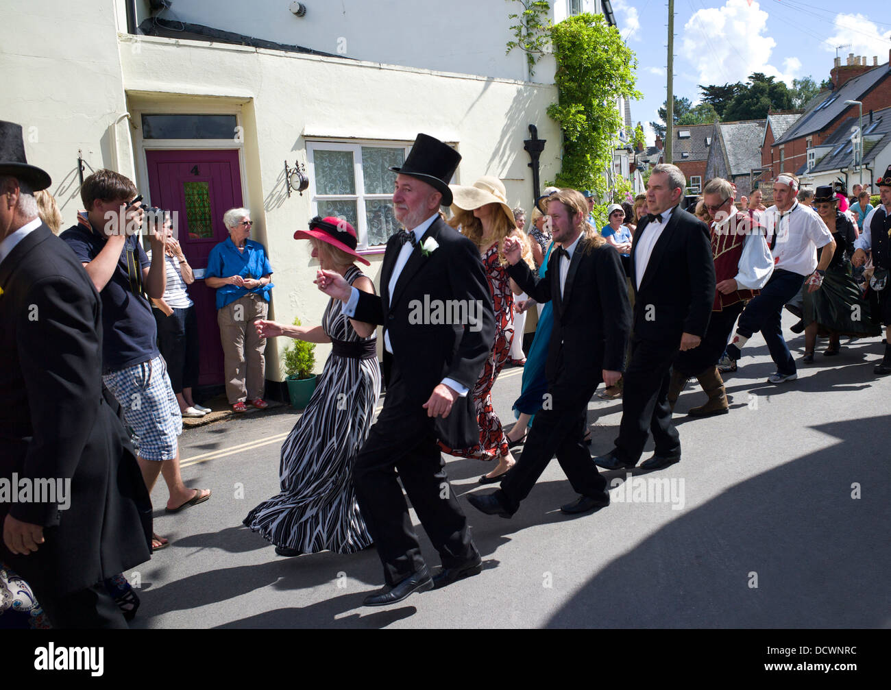 Participants in the Lympstone Furry Dance, Devon, UK Stock Photo