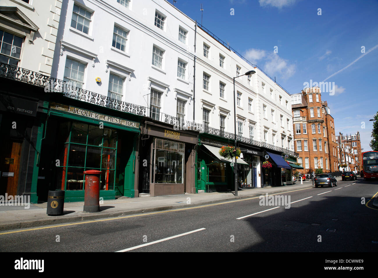 Antique shops and art galleries on Kensington Church Street, Kensington