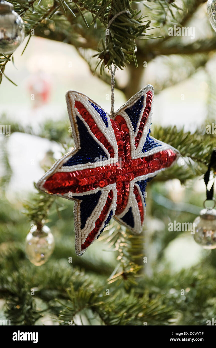 Union Jack decoration on Christmas tree in North London Victorian home  Stock Photo - Alamy