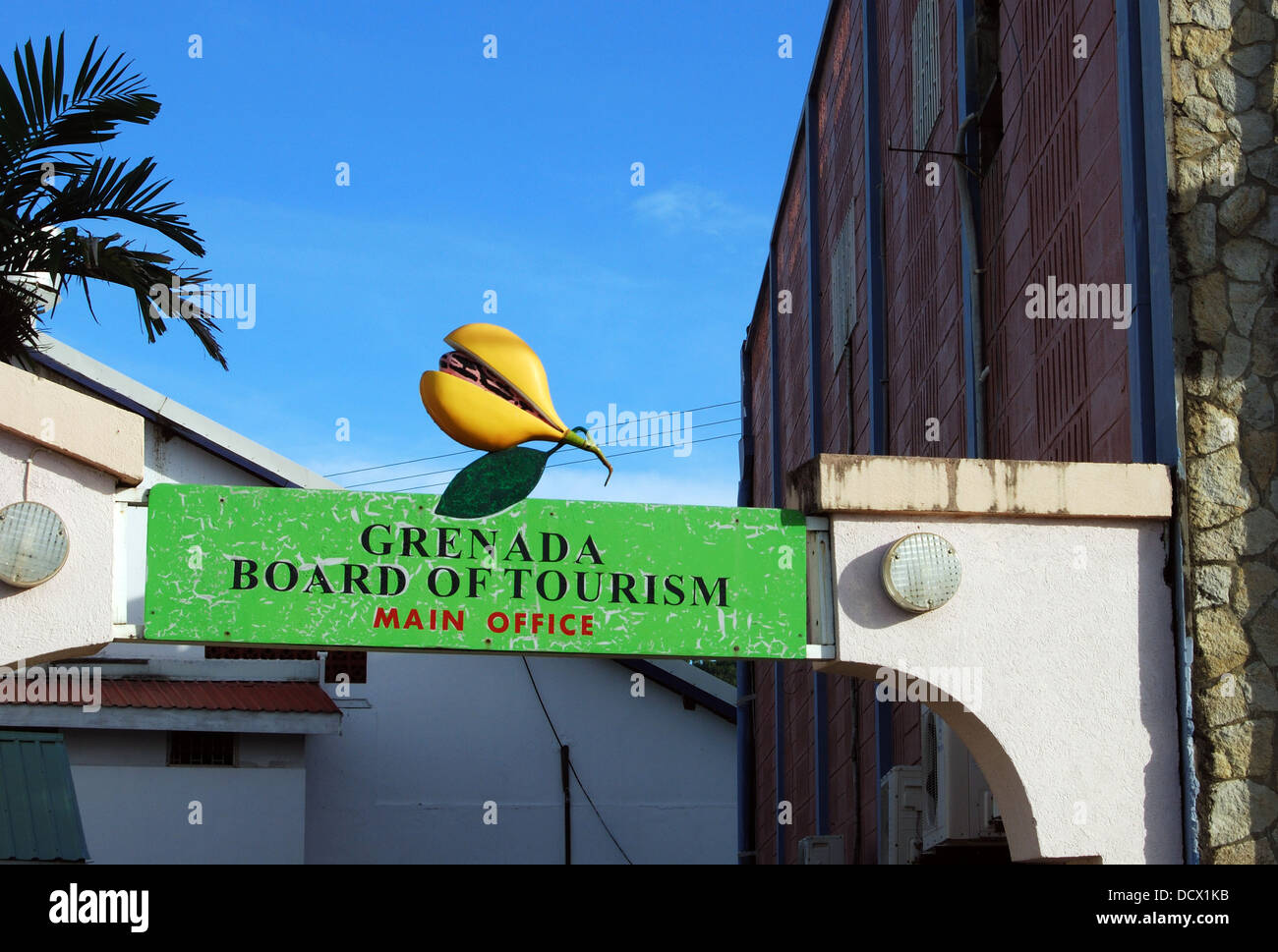 Grenada Board of Tourism sign, St. Grenada, Caribbean Stock