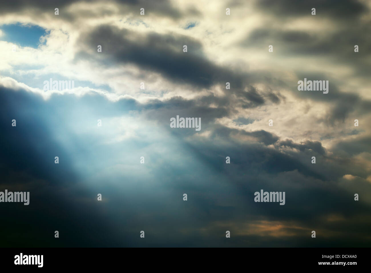 dark sky stormy clouds and blue lighting effects Stock Photo - Alamy