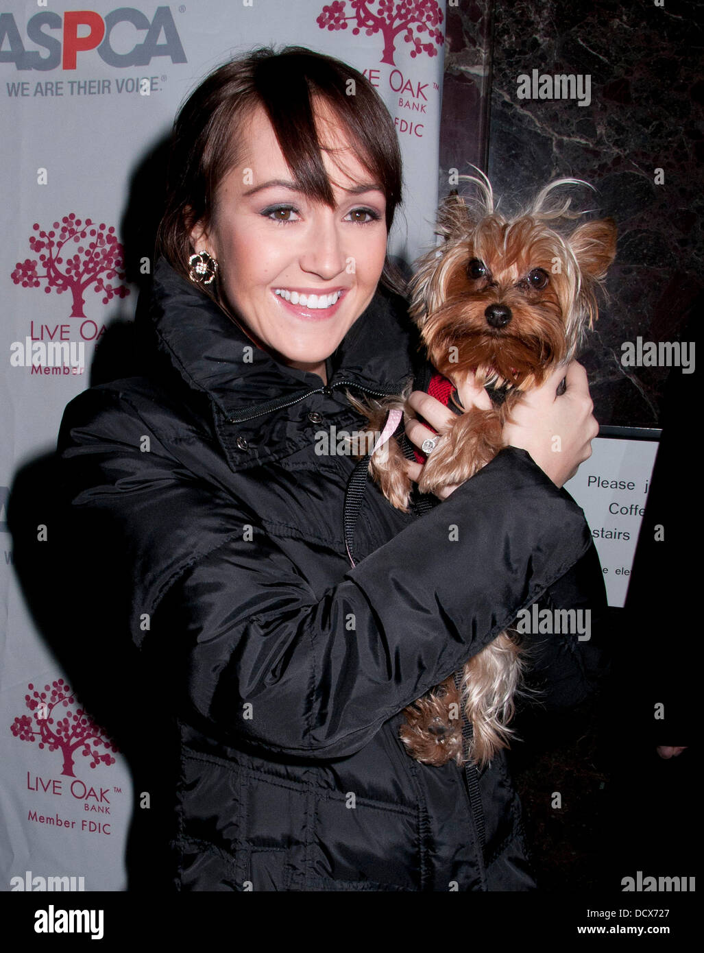 Ashley Hebert and her Yorkie BOO at the 3rd Annual ASPCA Blessing of the Animals at Christ Church. New York City, USA - 11.12.11 Stock Photo