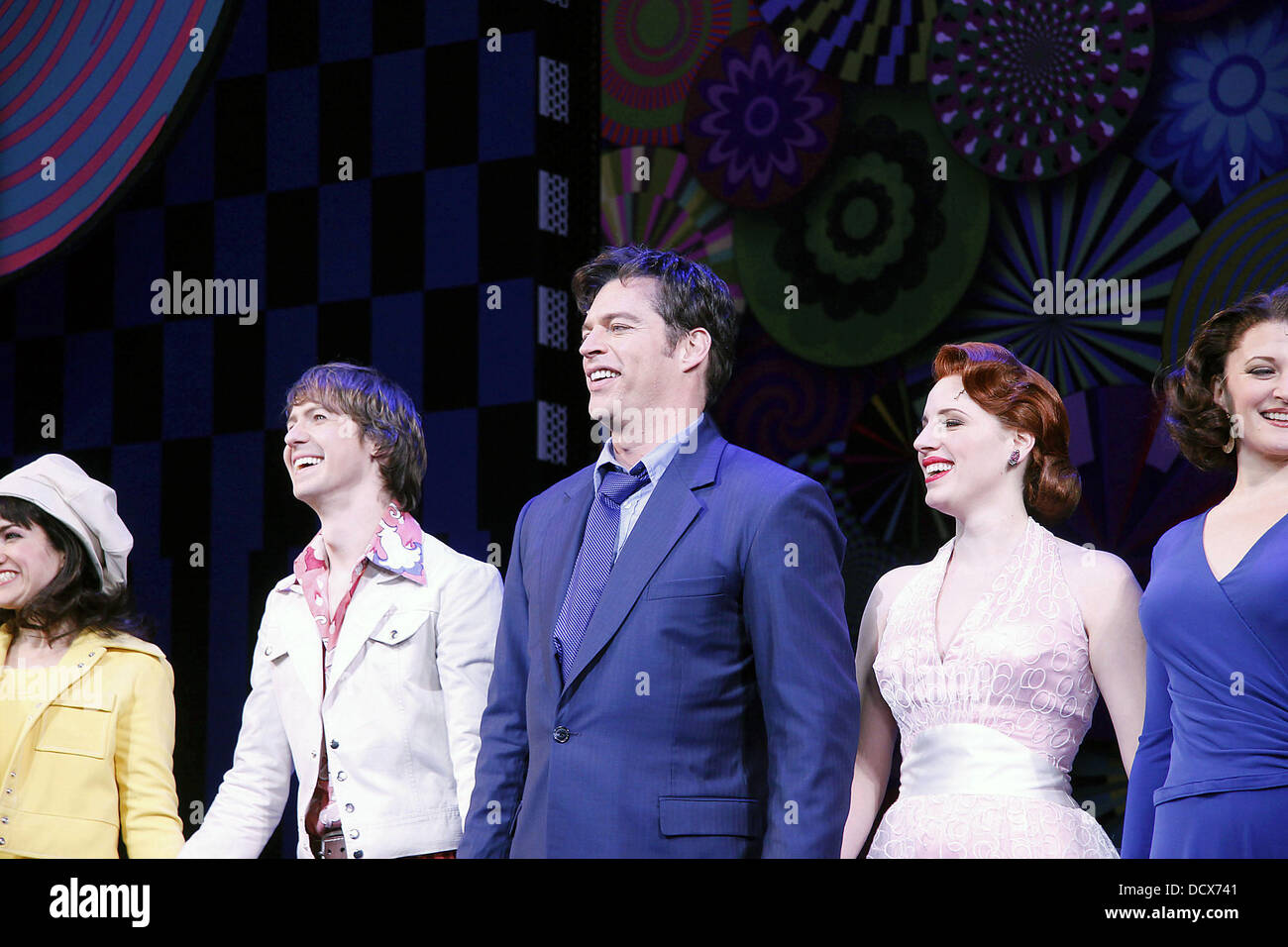 Sarah Stiles, David Turner, Harry Connick, Jr., Jessie Mueller, Kerry O'Malley and cast  Opening night of the Broadway musical production of 'On A Clear Day You Can See Forever' at the St. James Theatre - Curtain Call.  New York City, USA - 11.12.11 Stock Photo