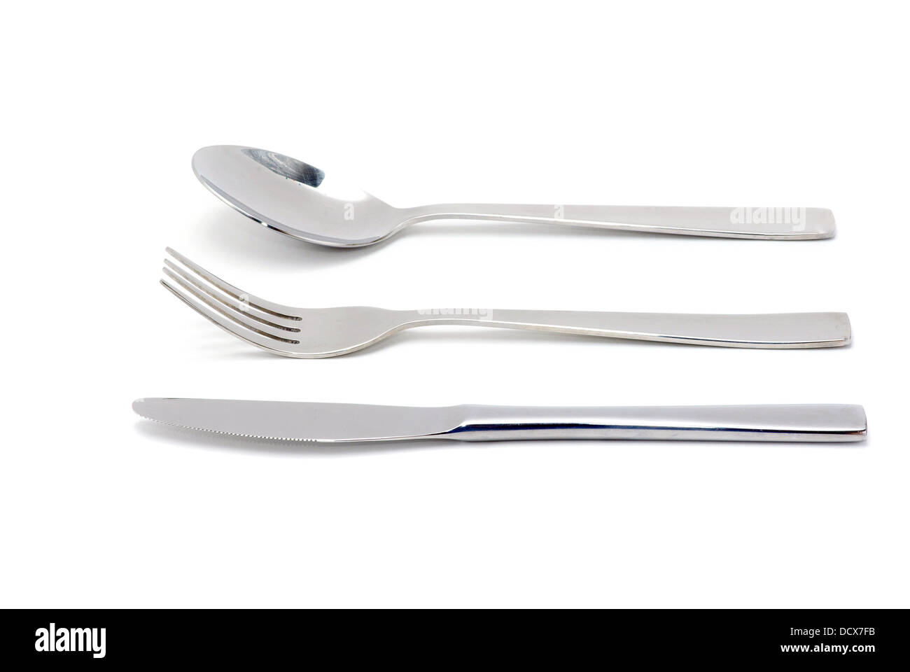 Fork, spoon and knife Stock Photo Alamy