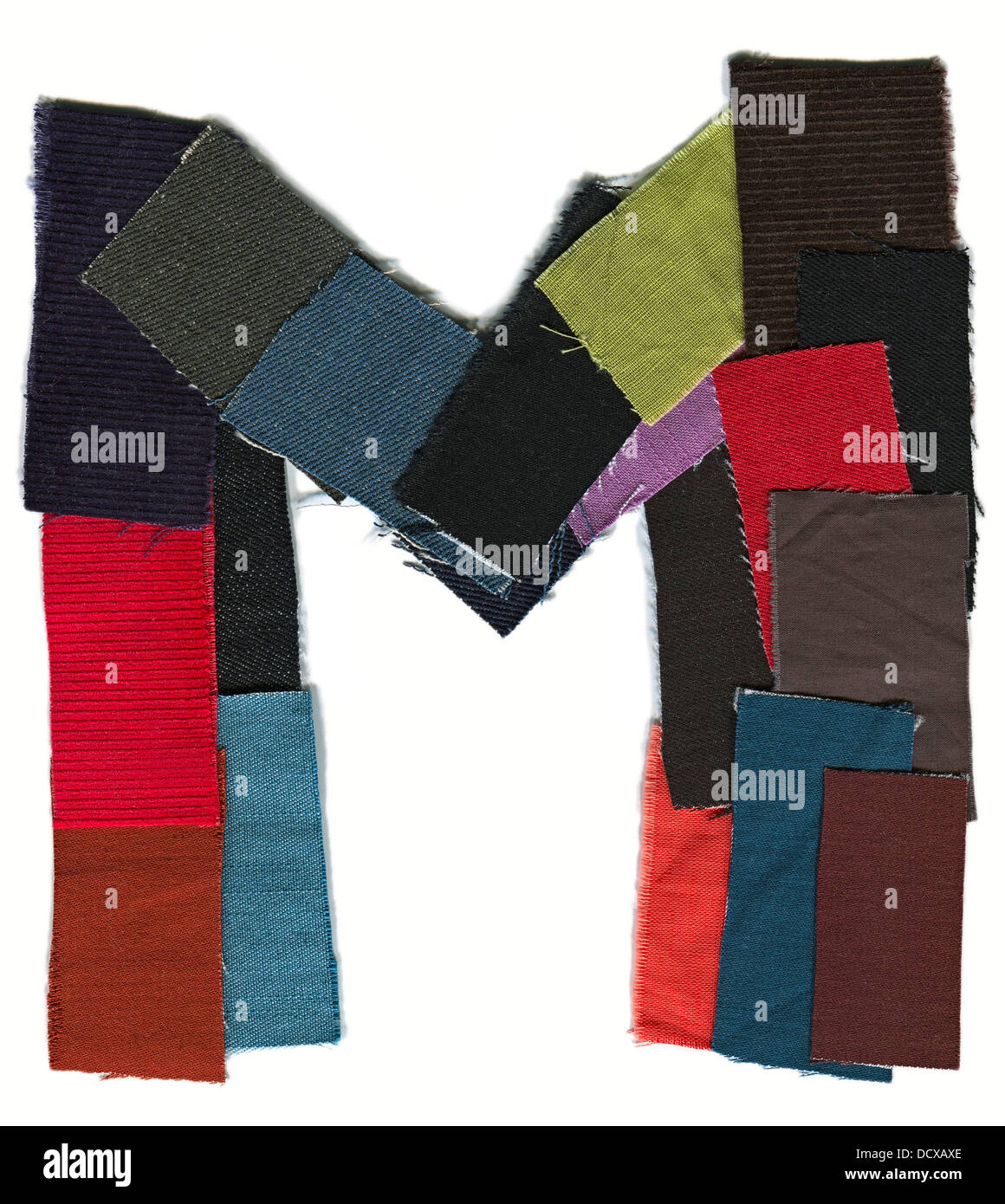 Letter M. Cotton texture Stock Photo - Alamy