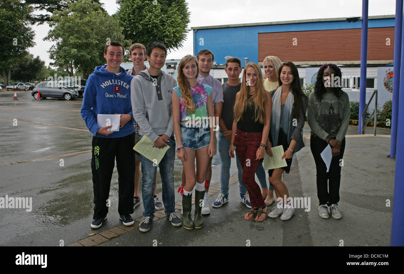 Bromley.UK,22nd August 2013, GCSE Students collect their results from Hayes Schoo Credit: Keith Larby/Alamy live News Stock Photo