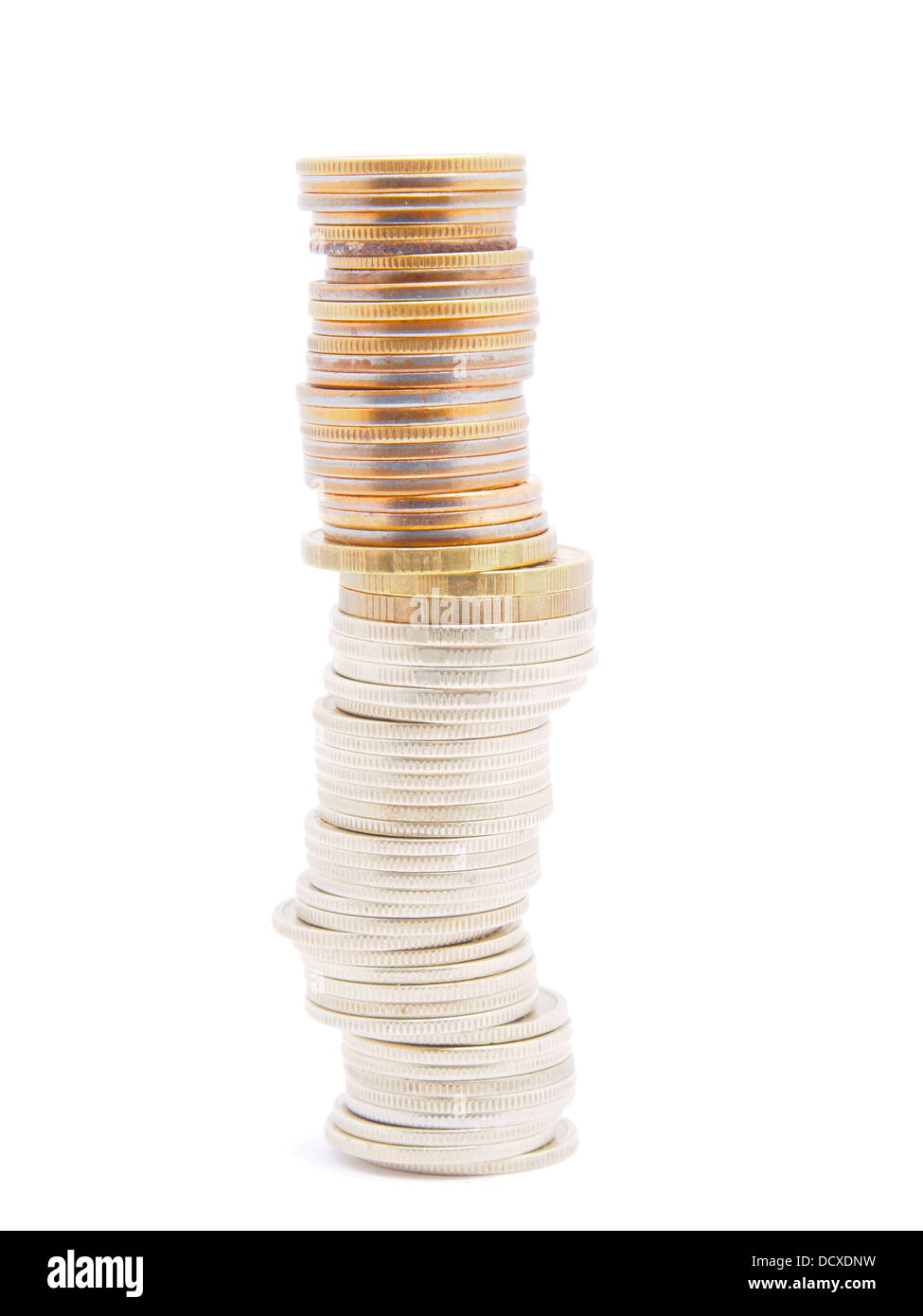 coins on white background Stock Photo - Alamy