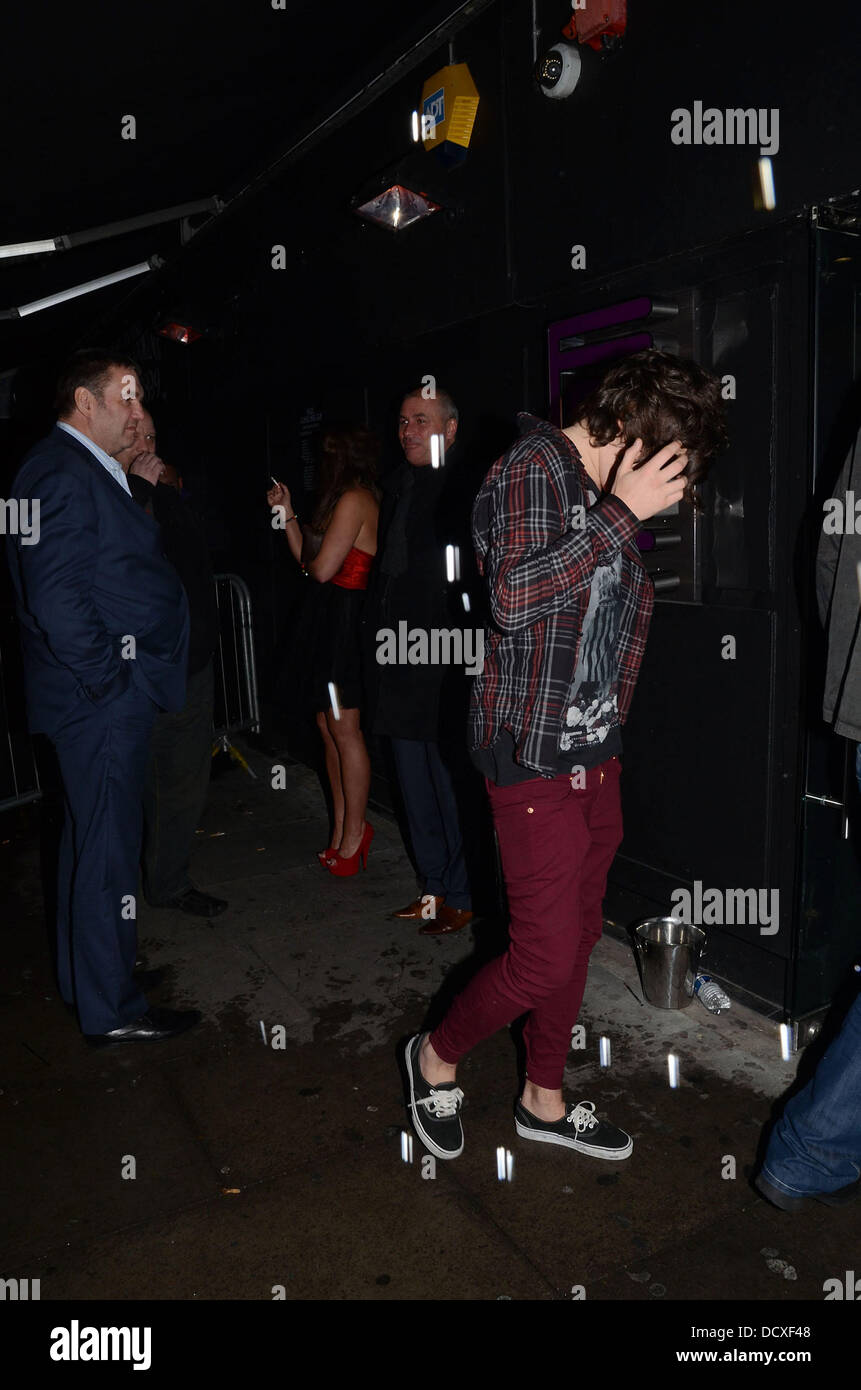 Frankie Cocozza, of X Factor on a night out at Faces in Gants
