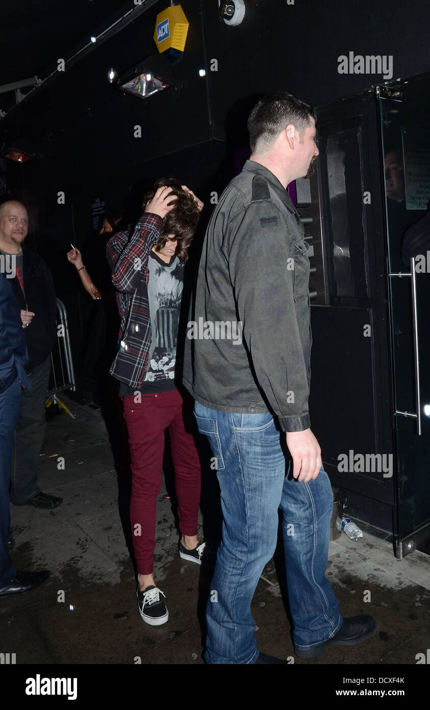 Frankie Cocozza, of X Factor on a night out at Faces in Gants