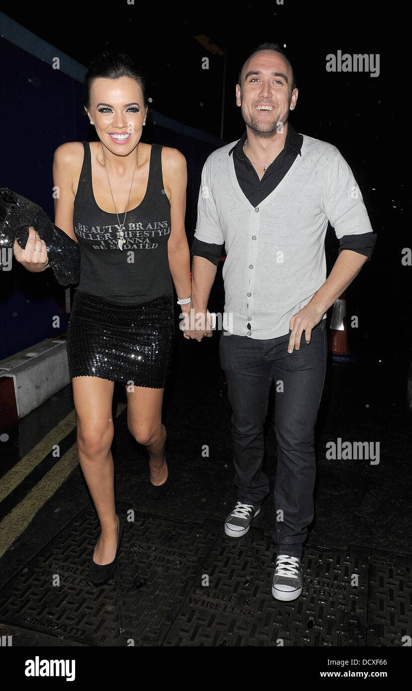 Maria Fowler and her boyfriend Lee Croft leaving Loop Bar. 15.12.11 Stock Photo