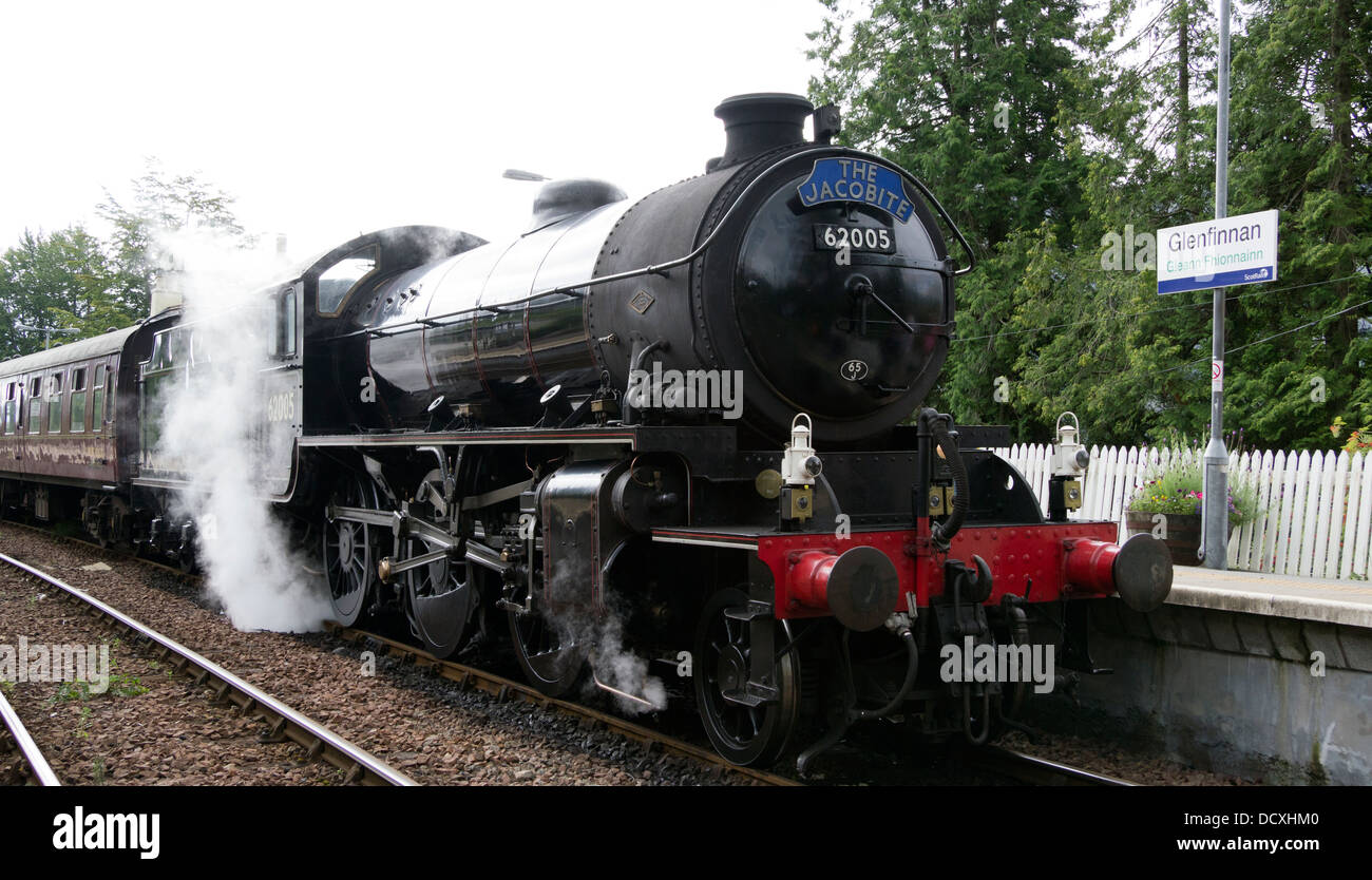 The Jacobite Steam Train at Glenfinnan Scotland UK Stock Photo