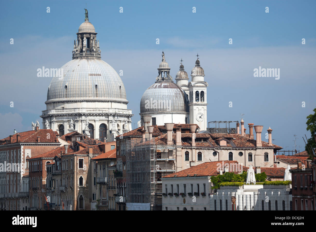 Santa Maria della Salute Basilica seen from the vantage point of the Accademia bridge (Venice - Italy). Basilique la 'Salute'. Stock Photo