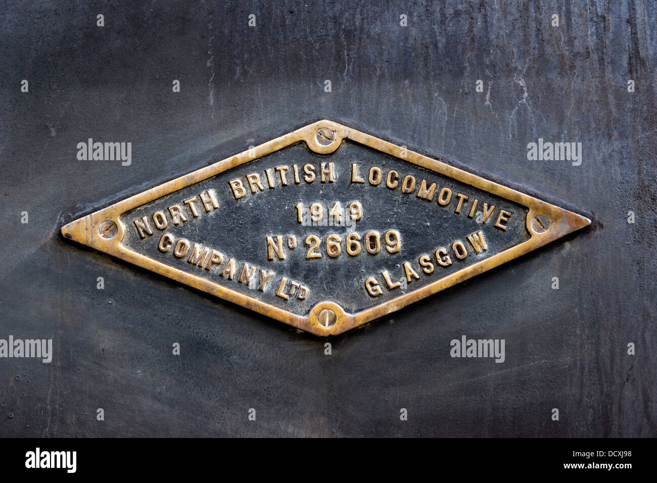 The Jacobite Steam Train Locomotive Number Plate Stock Photo