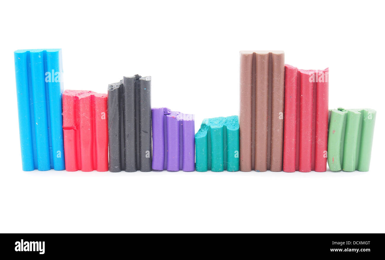Children bright plasticine on a white background Stock Photo