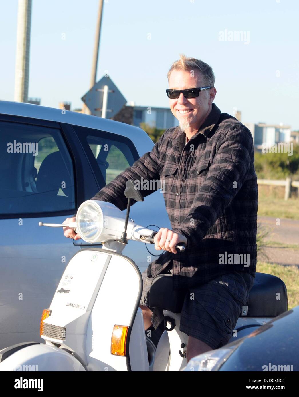 James Hetfield on a moped while on holiday in Punta del Este Uruguay