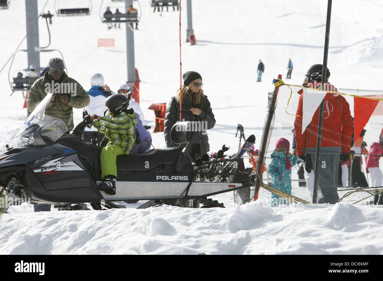 Heidi Klum and Seal on the ski slopes at Aspen, where their children