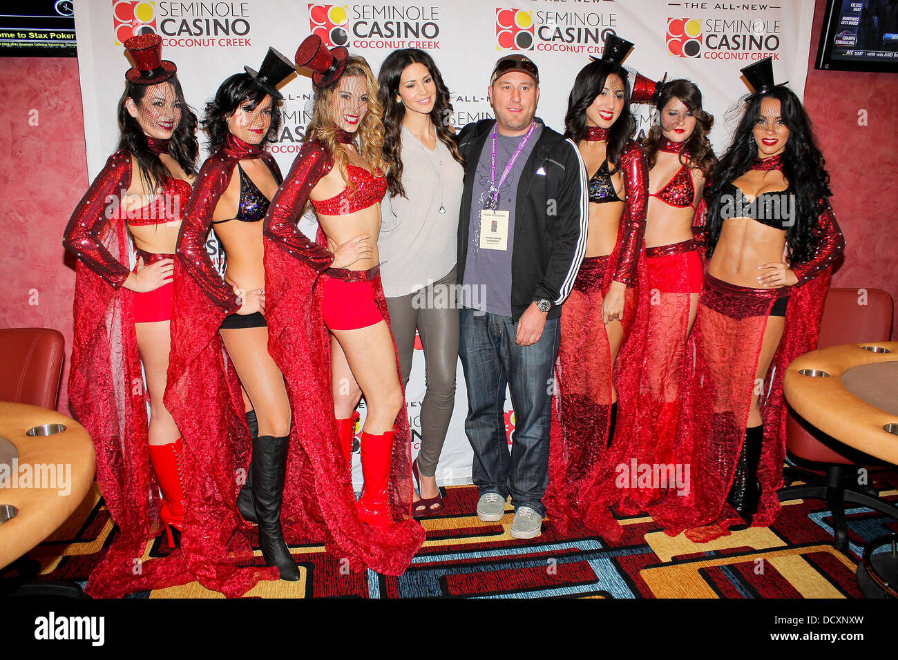 Hope Dworacaczk, Hosea Rosenberg,  at the Seminole Casino Coconut Creek Casino celebrates the opening of its Stax Poker Lounge. Coconut Creek, Florida - 27.12.11 Stock Photo