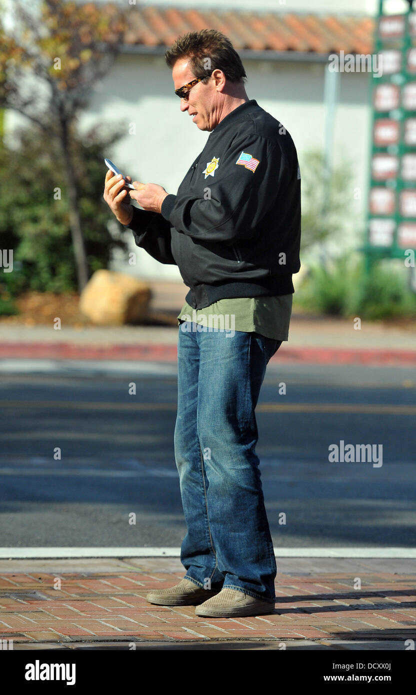 Arnold Schwarzenegger out and about in Malibu Malibu, California, USA - 01.01.12 Stock Photo