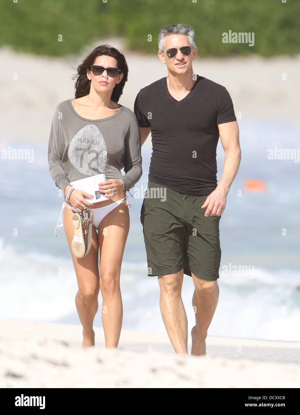 Gary Lineker with his wife Danielle Lineker take a romantic stroll ...