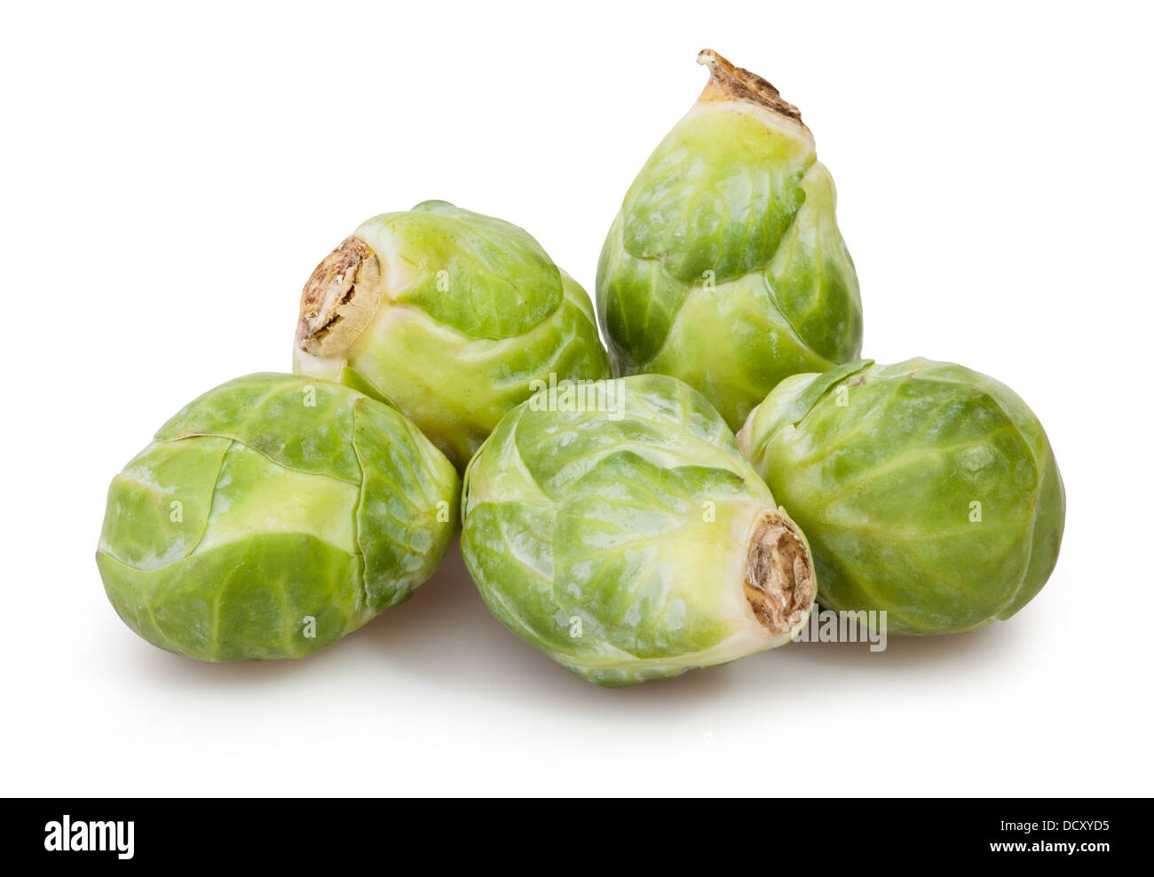 brussels sprouts group on white background Stock Photo