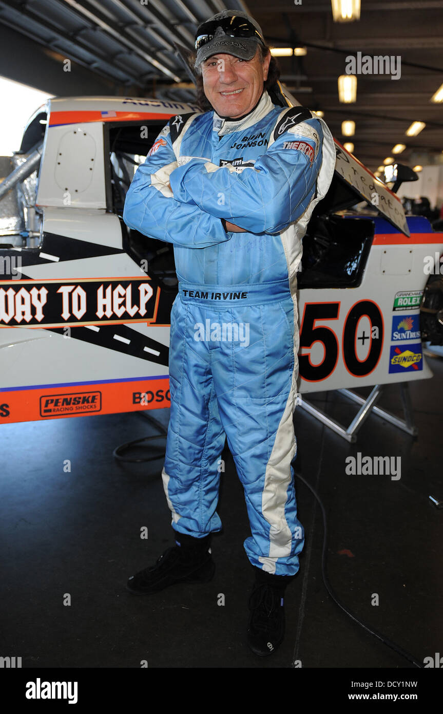Brian Johnson of AC/DC appears during testing for Rolex Sports Car ...