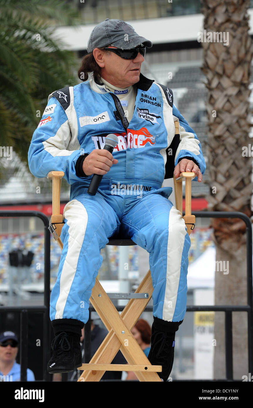 Brian Johnson of AC/DC appears during testing for Rolex Sports Car ...