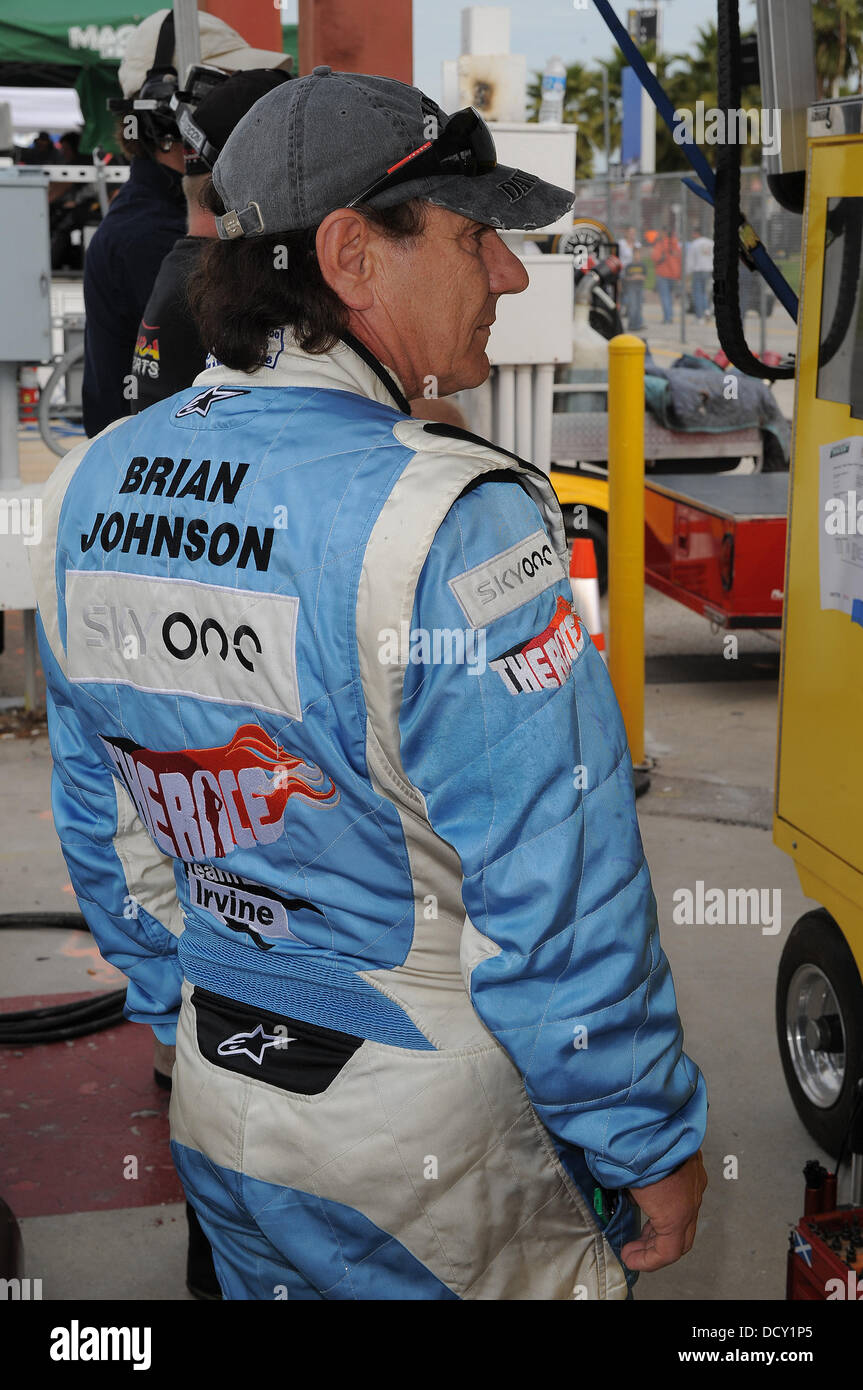 Brian Johnson of AC/DC appears during testing for Rolex Sports Car ...