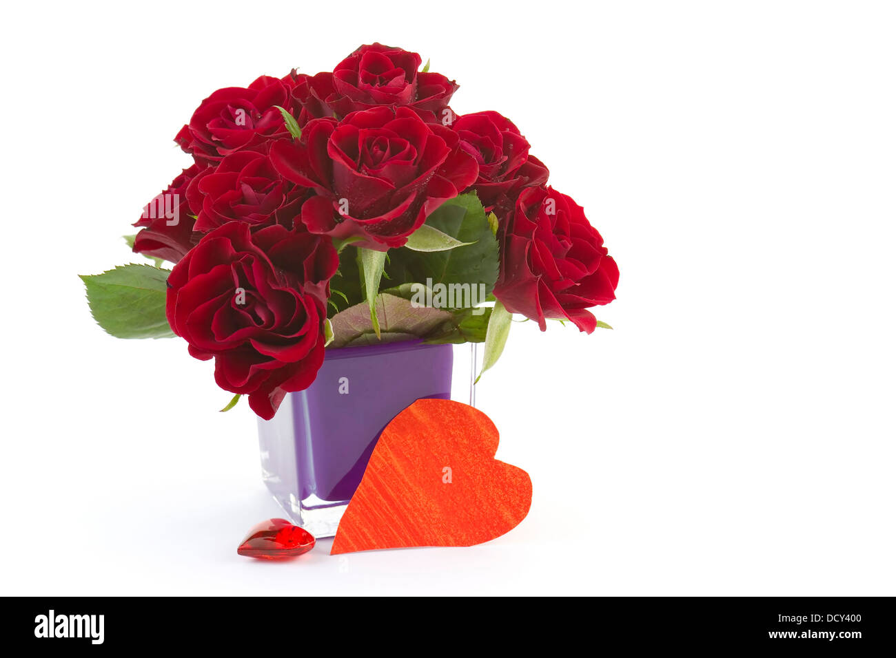 red roses and hearts Stock Photo - Alamy