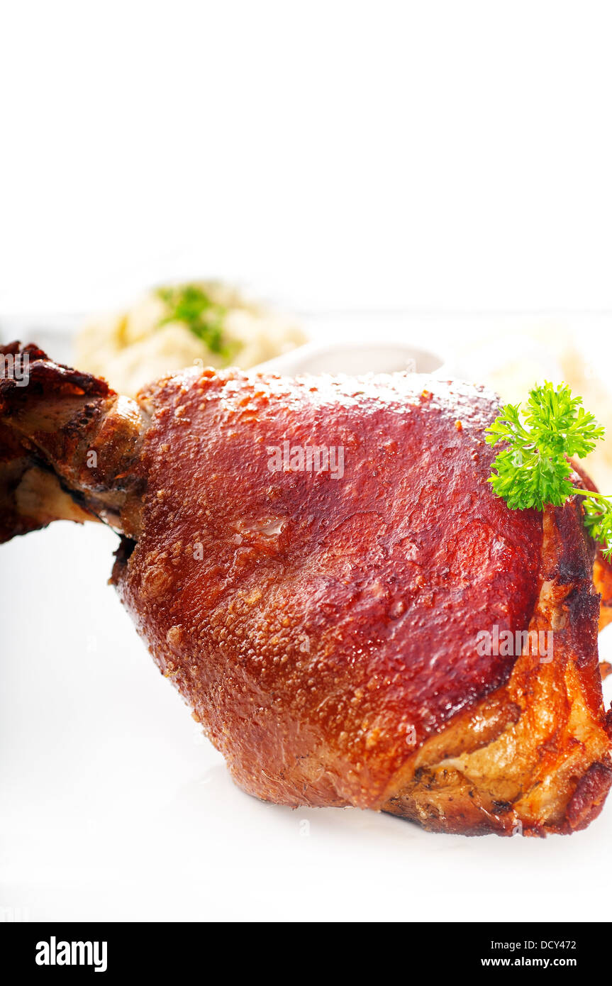 original German BBQ pork knuckle Stock Photo Alamy