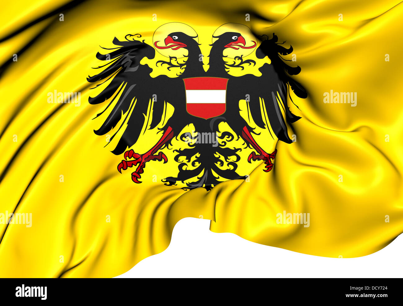 Holy Roman Empire Flag (1437-1493). Close Up. Stock Photo