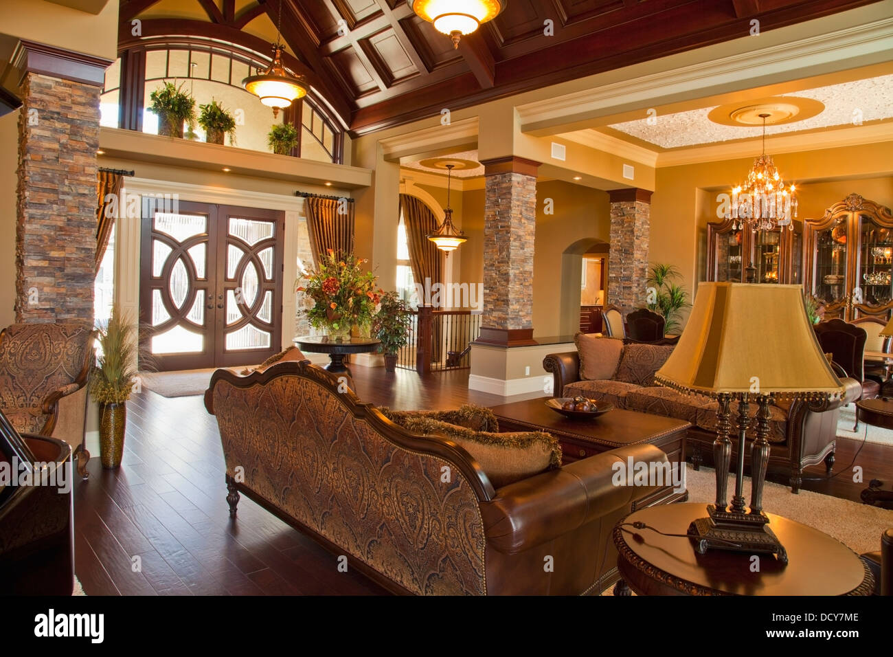 Interior Of Luxurious Home; St. Albert, Alberta, Canada Stock Photo Alamy