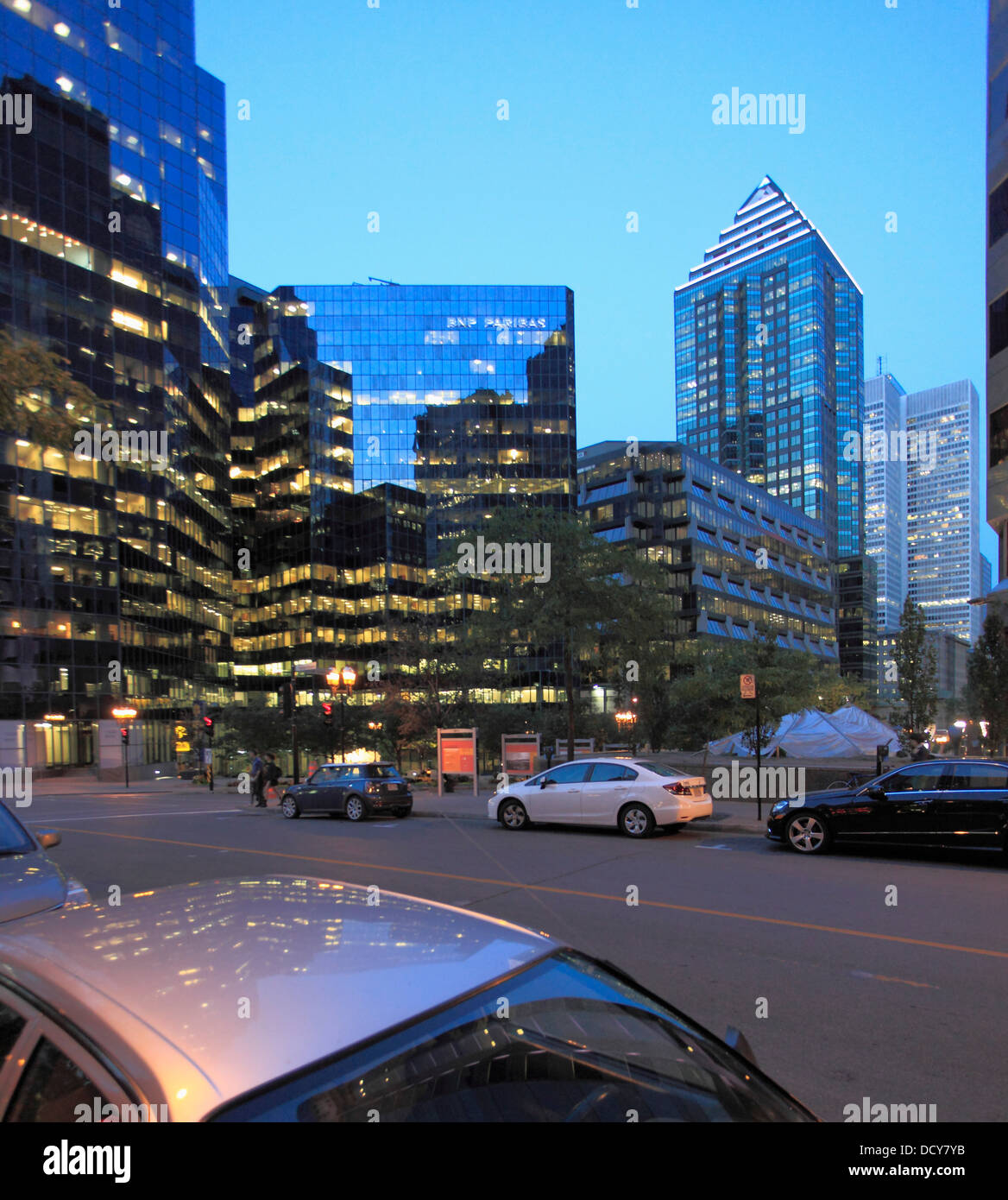 Canada, Quebec, Montreal, McGill College Avenue, Stock Photo