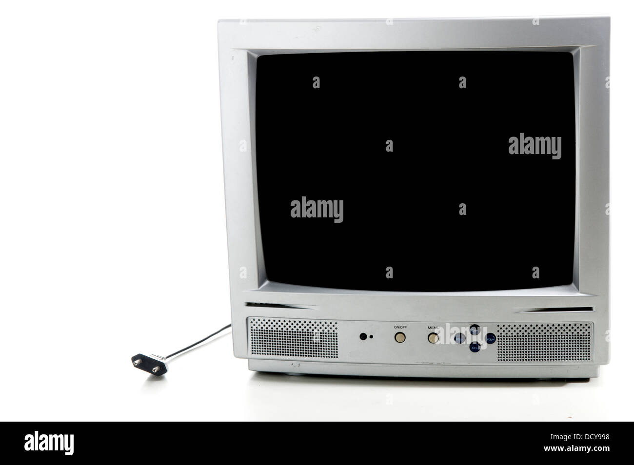 Vintage small tube color tv Stock Photo