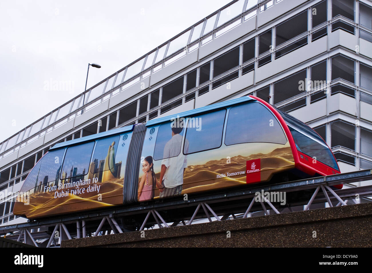 Air Rail link people mover connecting passengers between the airport and train station at Birmingham International Stock Photo
