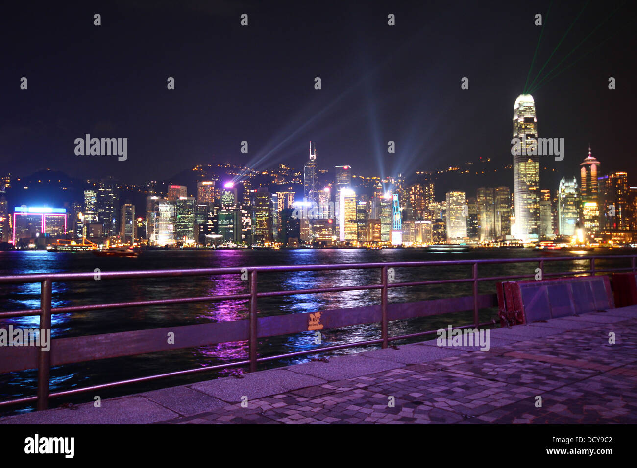 The Hong Kong City Skyline at night Stock Photo - Alamy